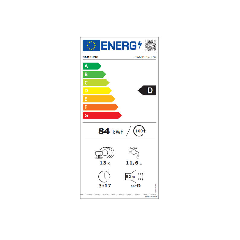 Samsung DW60DG540FSRTR 4 Programlı Bulaşık Makinesi